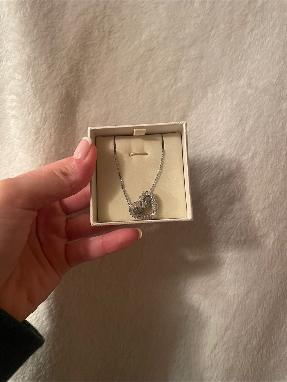 Swarovski Silver Heart Pendant Necklace with Clear Crystals